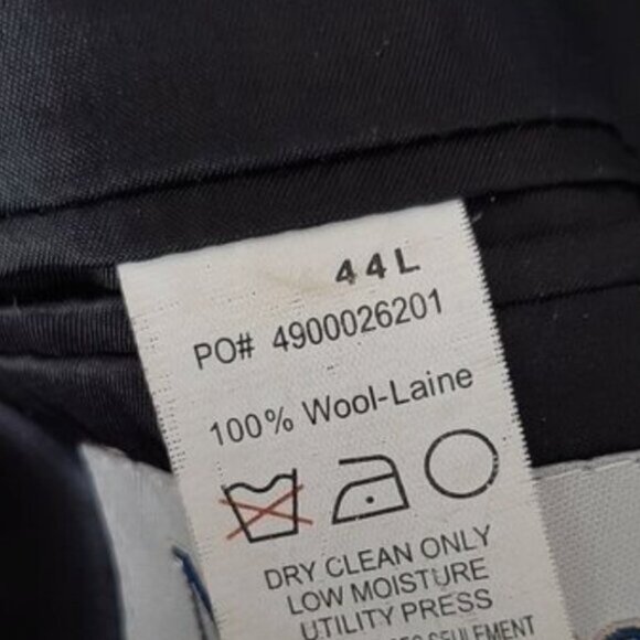 CHAPS / 100% Wool Pinstripe Blazer Jacket Black Men's Sz 44 L - Picture 14 of 14